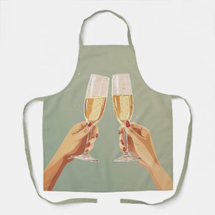 Elegant Champagne Toast Celebration Apron