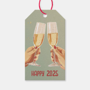 Elegant Champagne Toast Celebration Gift Tags