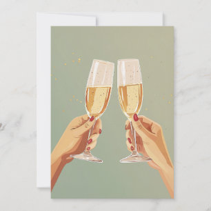 Elegant Champagne Toast Celebration Invitation