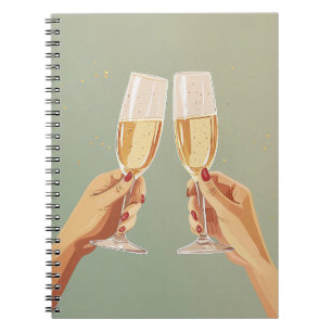 Elegant Champagne Toast Celebration Notebook