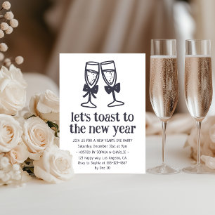Elegant Champagne Toast New Year’s Eve Party Invitation