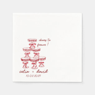 Elegant Champagne Tower Wedding Napkin