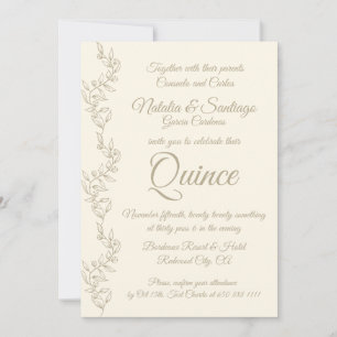 Elegant Champagne Twin Boy Girl Fiesta de Quince Invitation