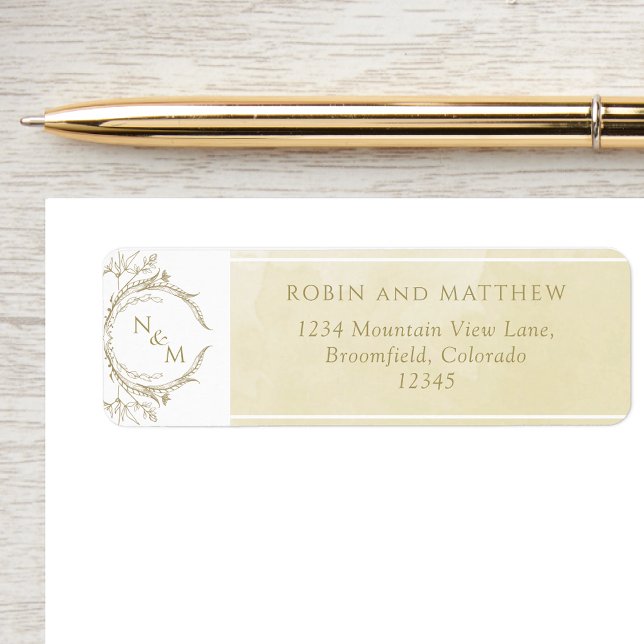 Elegant Champagne Watercolor Monogram Wedding (Creator Uploaded)