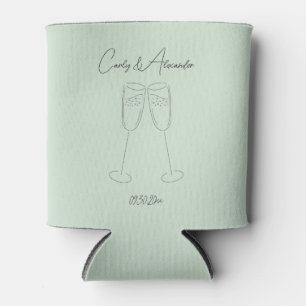 Elegant Champagne Wedding Engagement Can Cooler