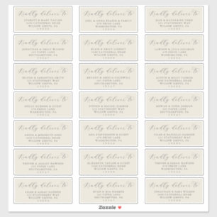 Elegant Champagne Wedding Guest Address Labels
