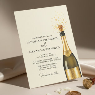 Elegant Champagne Wedding Invitation