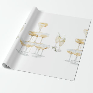 Elegant Champagne Wedding Roll Wrapping Paper