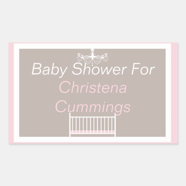 Elegant Chandelier Baby Shower Rectangle Sticker (Front)