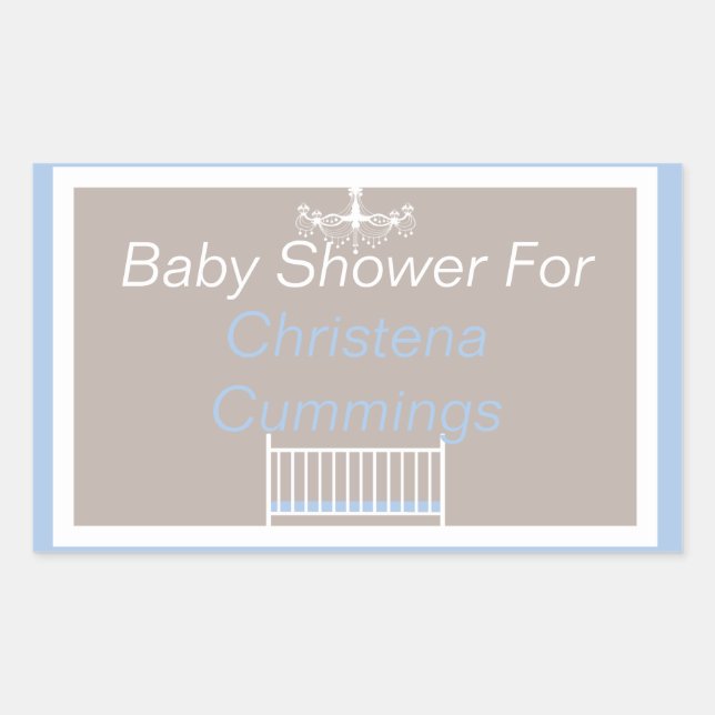 Elegant Chandelier Baby Shower Rectangle Sticker (Front)