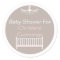 Elegant Chandelier Baby Shower Round Sticker Pink