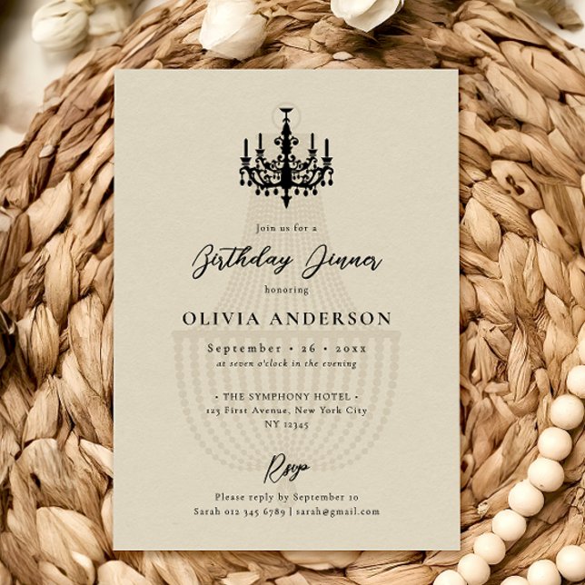 Elegant Chandelier Birthday Celebration Invitation (Creator Uploaded)