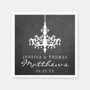 Elegant Chandelier Chalkboard Wedding Collection Napkin