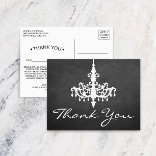 Elegant Chandelier Chalkboard Wedding Collection Postcard