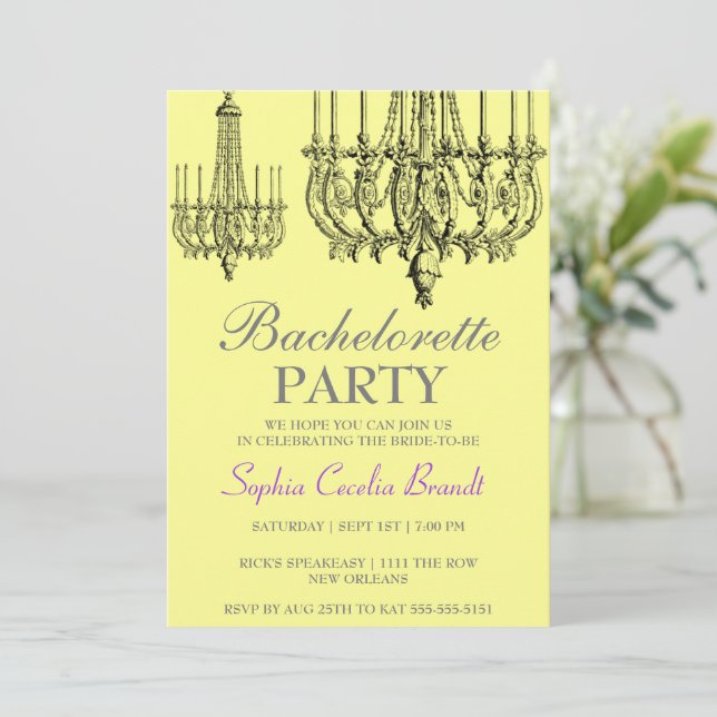 Elegant Chandelier Party Invitation (Standing Front)