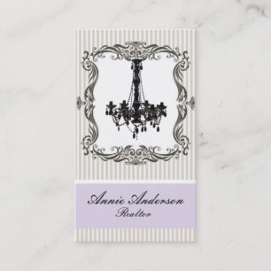 Elegant Chandelier Real Estate Business Cards
