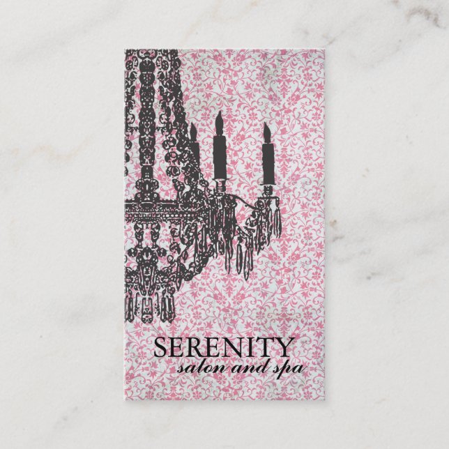 Elegant Chandelier Spa Business Card (Front)