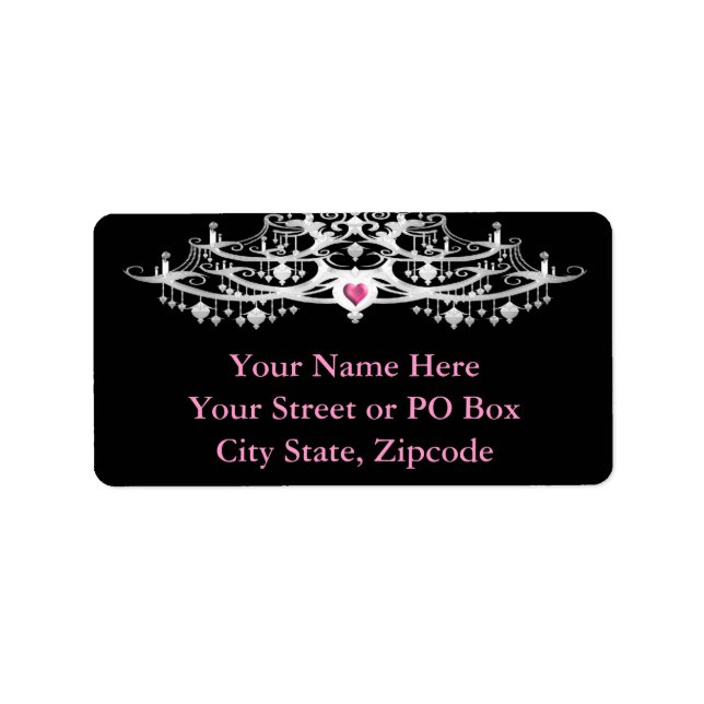 Elegant Chandelier Wedding Label (Front)