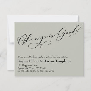 Elegant Change is Good Sage Moving Announcement