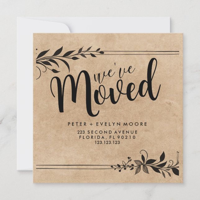 elegant Change of address we have moved Announcement (Front)