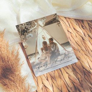 Elegant Change Of Plans Photo Wedding Postponement Invitation Postcard