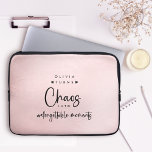Elegant Chaos Coordinator Laptop Sleeve<br><div class="desc">Presenting our Elegant Chaos Coordinator Laptop Sleeve, explicitly designed for the hardworking wedding planner or coordinator. Adorned with beautiful calligraphy and a touch of blush, this unique sleeve serves as a stylish and trendy thank-you gift, providing protection and elegance to their laptop as they navigate the beautiful chaos of wedding...</div>