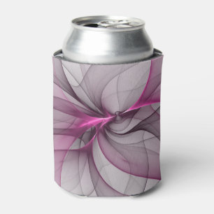 Elegant Chaos Modern Abstract Pink Fractal Art Can Cooler
