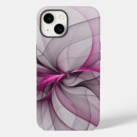 Elegant Chaos Modern Abstract Pink Fractal Art