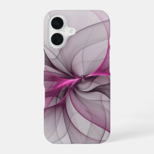 Elegant Chaos Modern Abstract Pink Fractal Art iPhone 16 Case