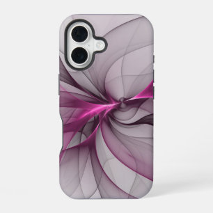 Elegant Chaos Modern Abstract Pink Fractal Art iPhone 16 Case