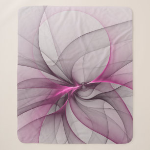 Elegant Chaos Modern Abstract Pink Fractal Art Sherpa Blanket