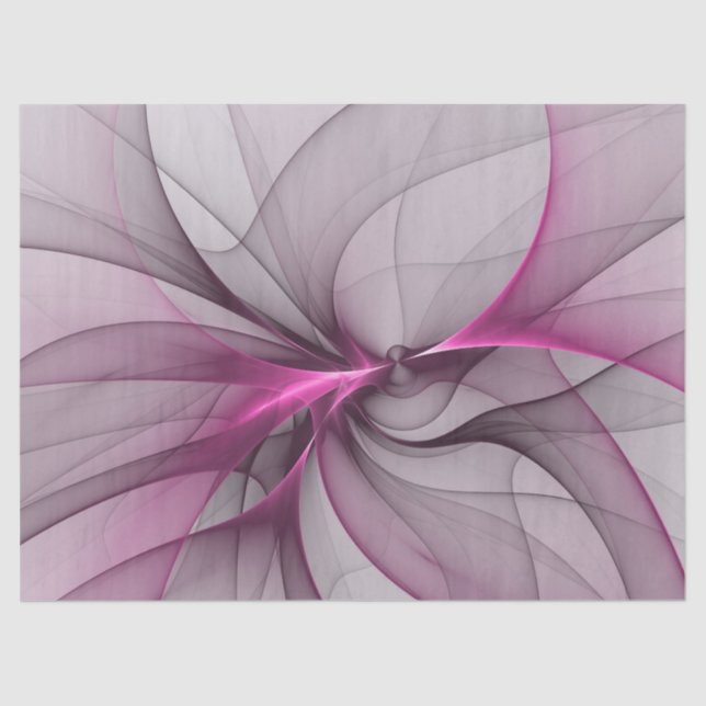 Elegant Chaos Modern Abstract Pink Fractal Art Tissue Paper (Front)