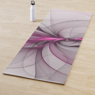 Elegant Chaos Modern Abstract Pink Fractal Art Yoga Mat