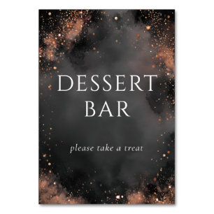 Elegant Charcoal Dessert Bar Sign Table Number