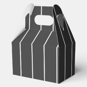 Elegant Charcoal Grey and White Pinstripe Pattern Favour Box