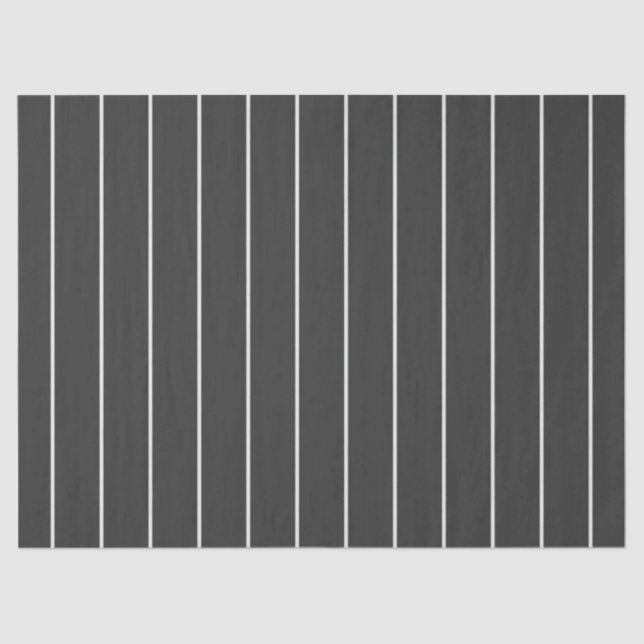 Elegant Charcoal Grey and White Pinstripe Pattern Tissue Paper (Front)
