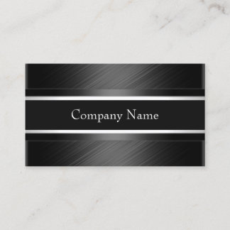 Elegant Charcoal Grey Black Silver Business Card