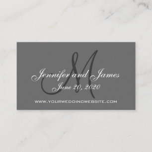 Elegant Charcoal Grey Wedding Website Card