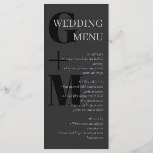 Elegant Charcoal Typography Wedding Menu