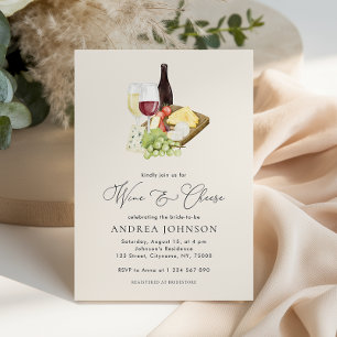 Elegant Charcuterie Wine and Cheese Bridal Shower Invitation