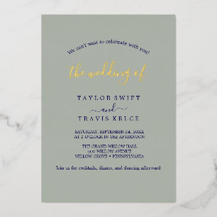Elegant Charm Gold Foil Green Garden Wedding