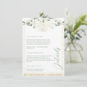 Elegant Charm Green Wildflower Wedding Enclosure Card