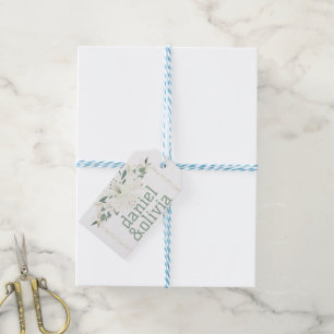 Elegant Charm Green Wildflower Wedding Gift Tags