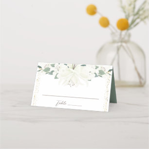 Elegant Charm Green Wildflower Wedding Place Card