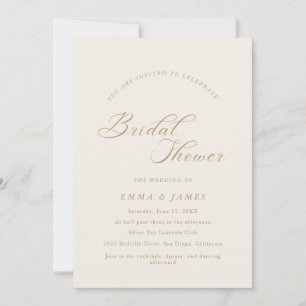 Elegant Charm Ivory & Gold Bridal Shower  Invitation