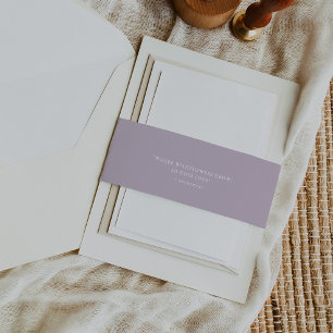 Elegant Charm Lavender Purple Quote Wedding Invitation Belly Band