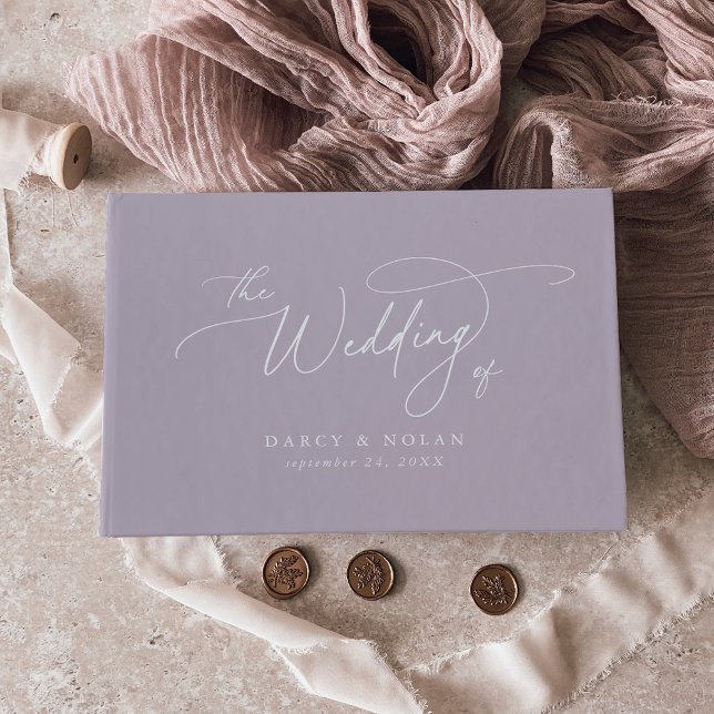 Elegant Charm Lavender Purple Wedding Guest Book (Elegant Charm Lavender Purple Wedding Guest Book)