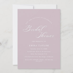 Elegant Charm Lilac & Pink Wildflower Bridal Invitation