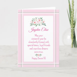 Elegant Charm. Personalised Sweet 16 birthday card