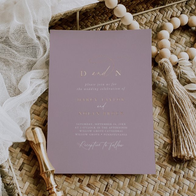 Elegant Charm Pink Rose Gold Foil Wedding Invite (Elegant Charm Pink Rose Gold Foil Wedding Invite)